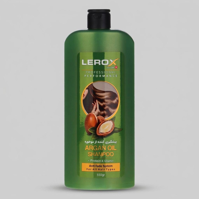 شامپو تقویت کننده مو لروکس مدل ARGAN OIL مناسب موهای آسیبدیده و شکننده وزن 550 گرم