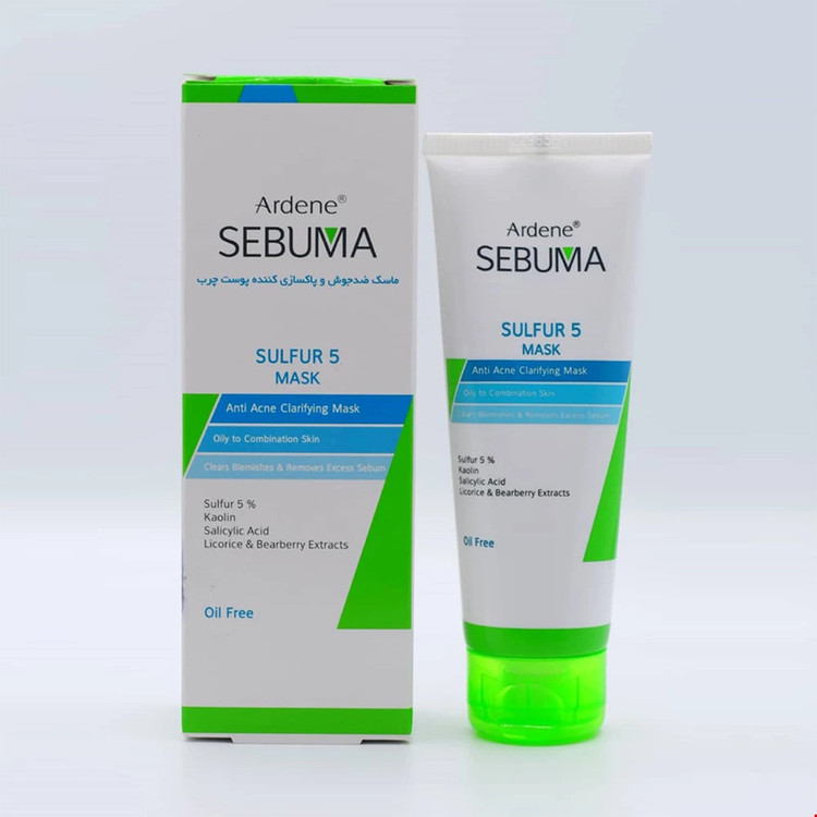 ماسک صورت آردن سبوما مدل Sulfur 5 حجم 75 میلیلیتر مناسب پوست مختلط با خاصیت ضد جوش، پاکسازی منافذ، جذب چربی اضافه، ال...