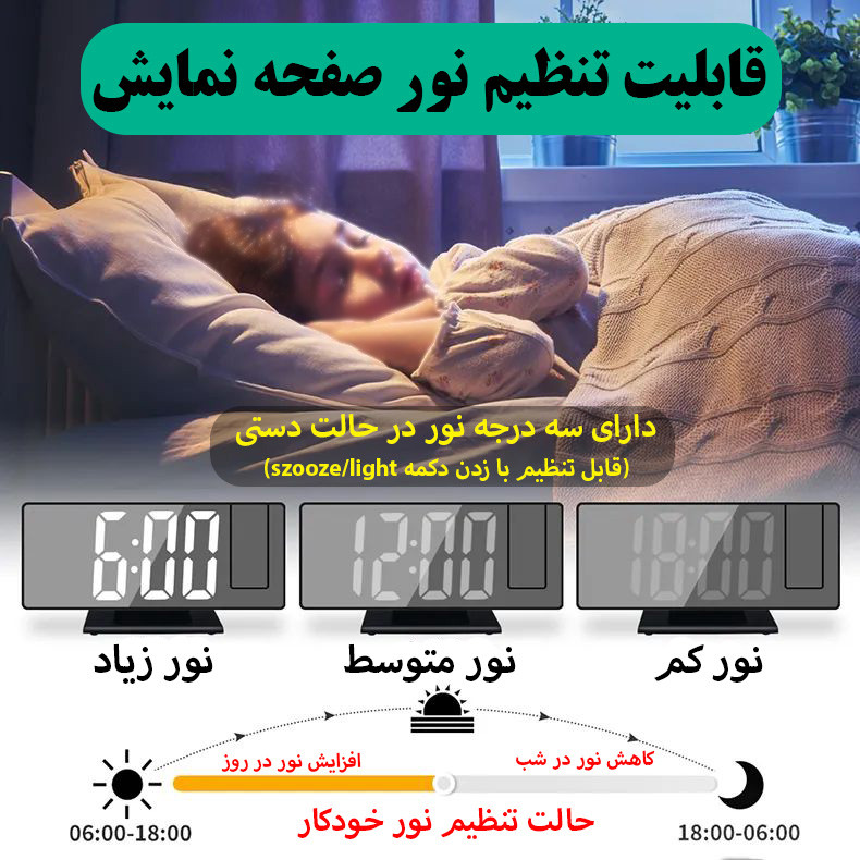 ساعت رومیزی دیجیتال پروژکتوردار مدل 3618LP