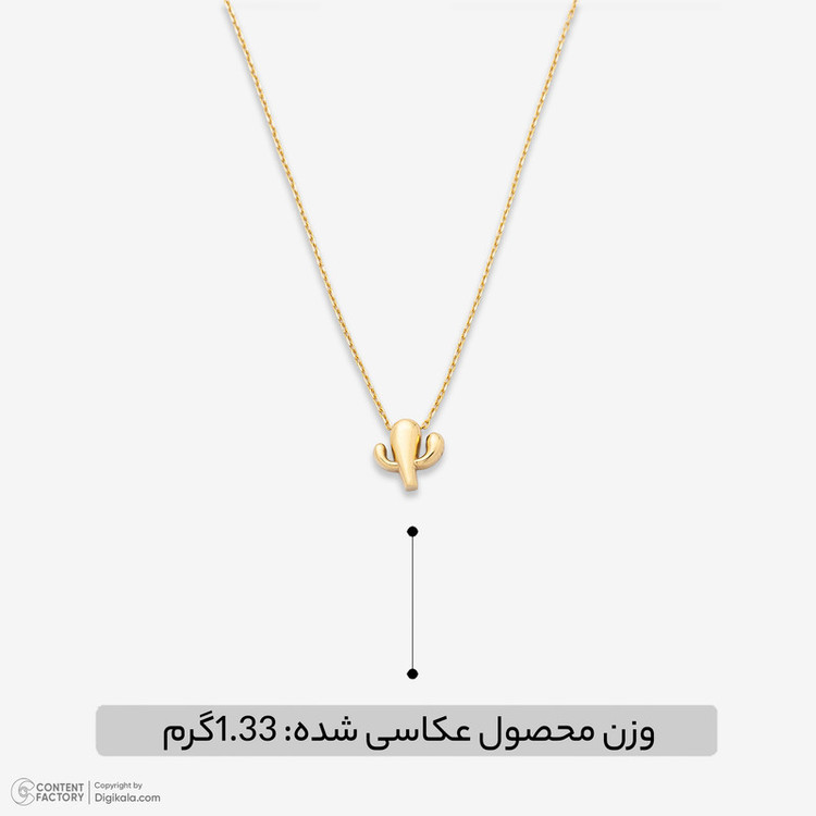 گردنبند طلا 18 عیار زنانه با زنجیر حلقهای فلامینگو گلدم مدل PE152012