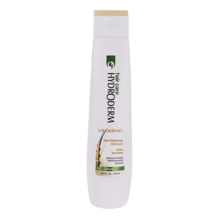 شامپو حجمدهنده و ضخیم کننده مو هیدرودرم مخصوص موهای نازک، حجم 250 میلیلیتر مدل Collagen KT، حاوی کلاژن و کراتین، ضد آ...