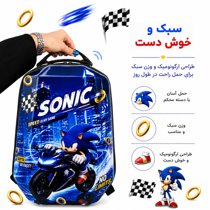 کوله پشتی مدرسه مارینوکس مارول مدل Sonic