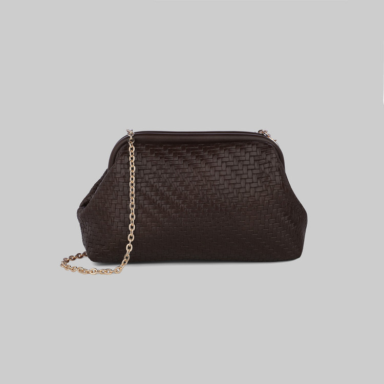 کیف زنانه رودوشی کلاچ چرم مصنوعی بند زنجیری مادامرا مدل 8902714040575