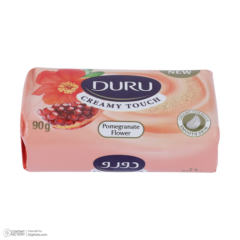 صابون شستشو صورت و بدن دورو حاوی کرم و گلیسیرین مدل Pomegrante Flower وزن 90 گرم، با رایحه تند، مناسب انواع پوست خانم...