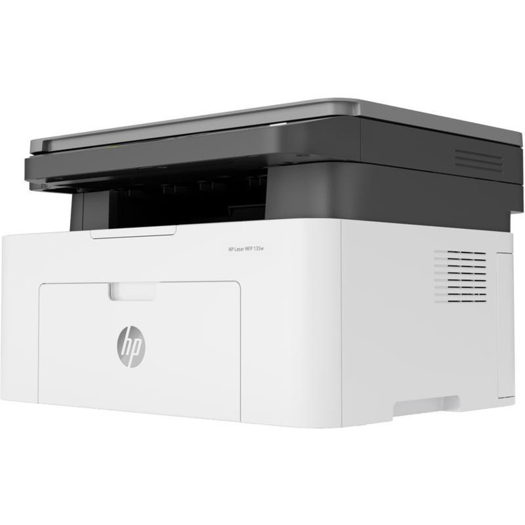 پرینتر اچ پی تک رنگ سه کاره با چاپ لیزری مدل Laser MFP 135w، سایز چاپ A4، قابلیت اتصال به شبکه بیسیم، سازگار با سیستم...