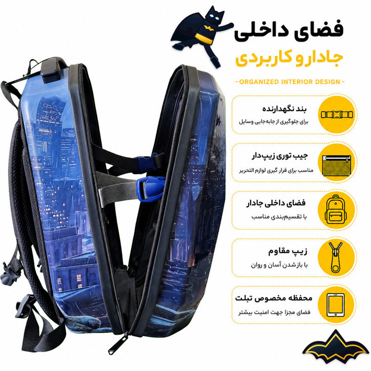 کوله پشتی مدرسه مارینوکس مارول مدل Batman