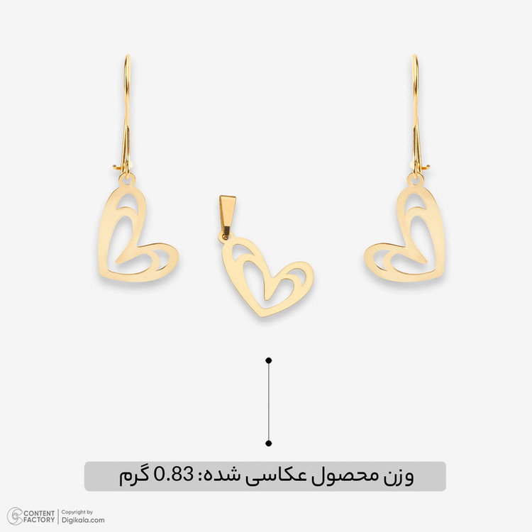 نیم ست طلا 18 عیار زنانه مطیع ها مدل 920