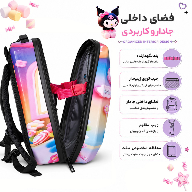 کوله پشتی مدرسه مارینوکس مارول مدل Kuromi