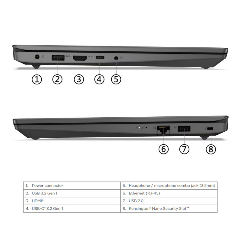 لپ تاپ 15.6 اینچی لنوو مدل V15 G4 IRU-i5 13420H-8GB DDR4 3200MHz-512GB SSD-TN