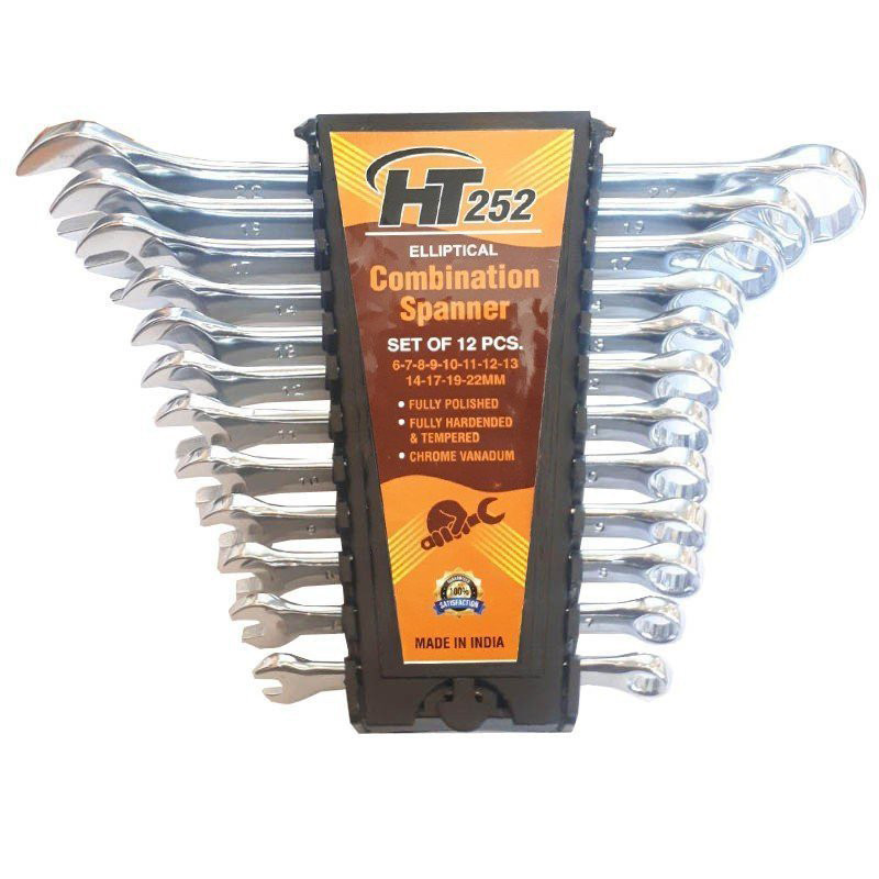 مجموعه 12 عددی آچار یکسر تخت یکسر رینگی اچ تی مدل HT0-252