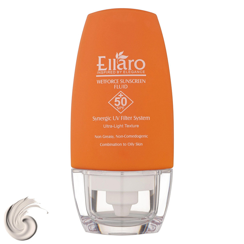 فلوئید ضد آفتاب بدون رنگ الارو SPF50 مدل Ultra Light تحت لیسانس محافظ UVA ،UVB، مرطوبکننده مناسب پوستهای چرب و مختلط ...