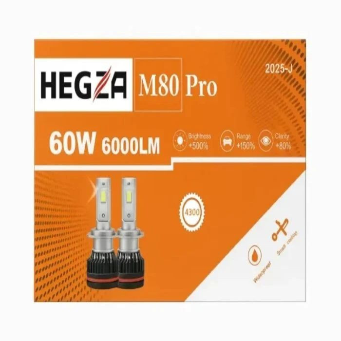 هدلایت لامپ خودرو هگزا مدل ZIMMER M80 پایه H4 بسته دو عددی