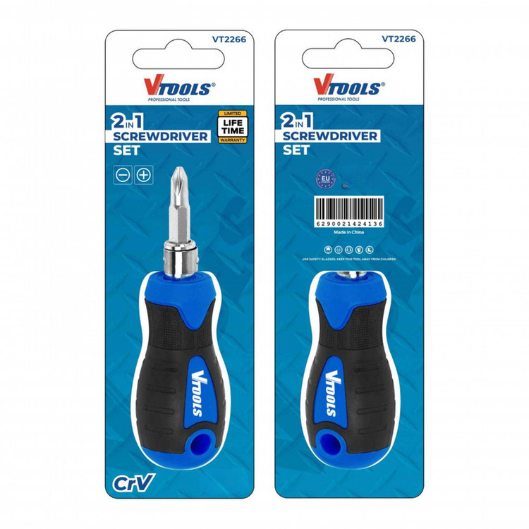 پیچ گوشتی وی تولز مدل 2 در 1 کد VT2266 سایز 6.35 میلیمتر
