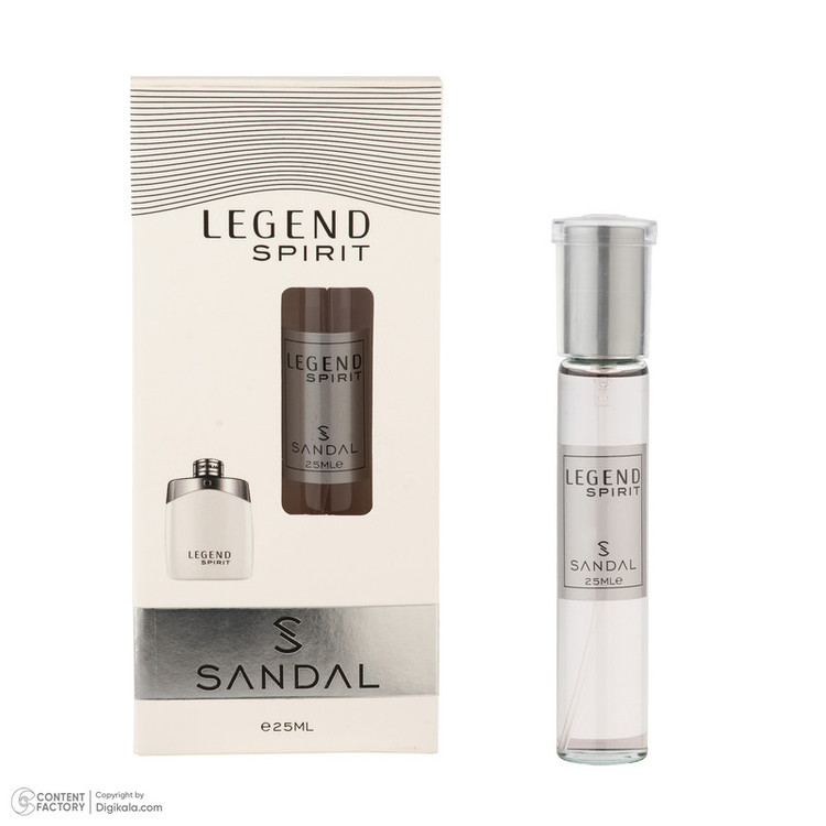 عطر جیبی مردانه صندل مدل LEGEND SPIRIT با رایحه شیرین و تند حجم 25 میلیلیتر