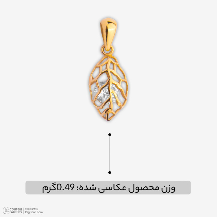 آویز گردنبند طلا 18 عیار زنانه میو گلد طرح برگ کد DG-N105
