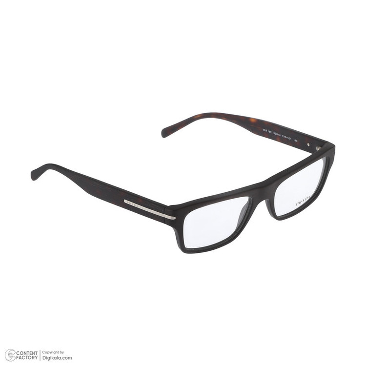 فریم عینک طبی ویفرر Wayfarer مردانه پرادا مدل 0PR 18RV-TV61O1 مناسب برای صورت مستطیل، مربع، مثلث، لوزی، گرد، قلب، بیضی