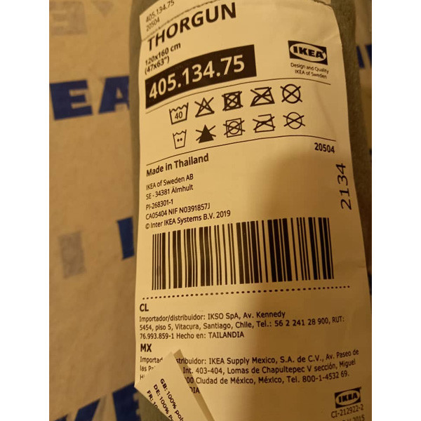 پتو مسافرتی ایکیا مدل THORGUN سایز 120160 سانتیمتر