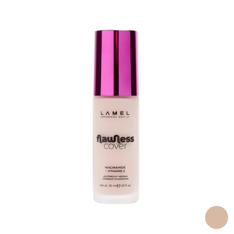 کرم پودر مایع لامل مدل Flawless Cover شماره 02 مناسب برای انواع پوست حجم 30 میلیلیتر