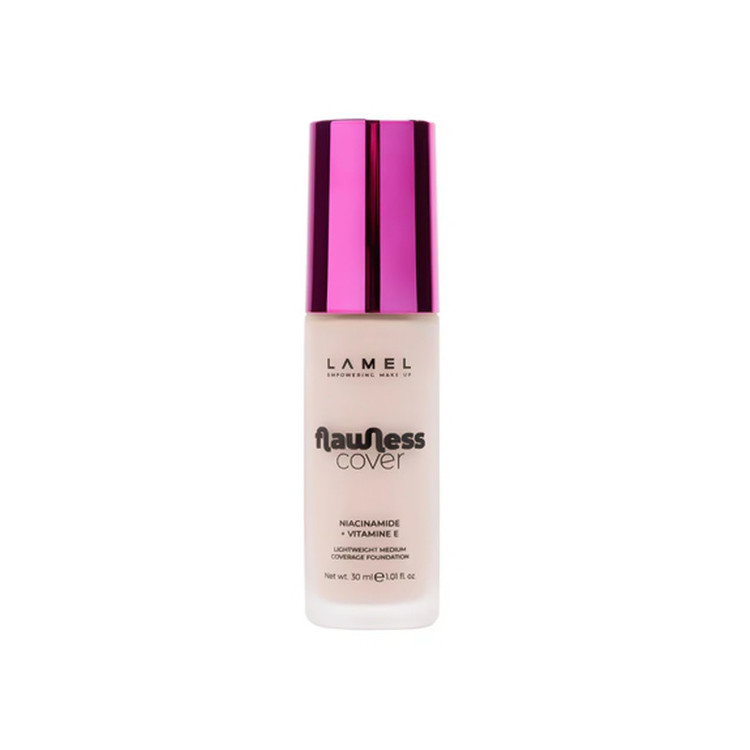 کرم پودر مایع لامل مدل Flawless Cover شماره 02 مناسب برای انواع پوست حجم 30 میلیلیتر