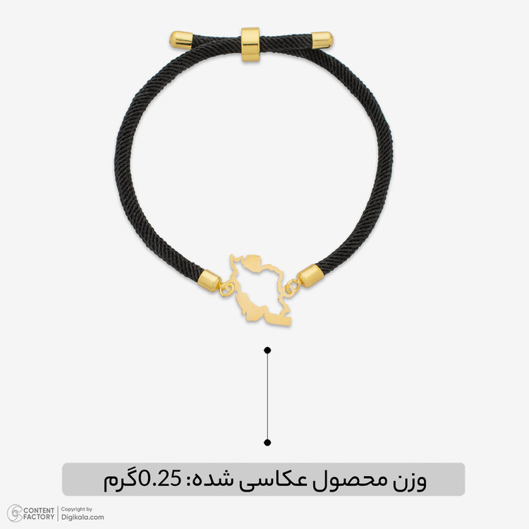 دستبند طلا 18 عیار زنانه با بند بافت مایا ماهک مدل نقشه ایران کد MB2059