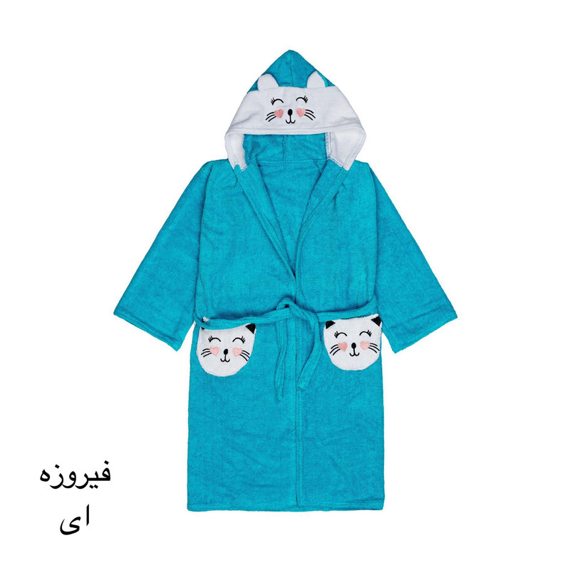 حوله پالتویی کودک هنرمند مدل cat سایز 110100سانتی متر