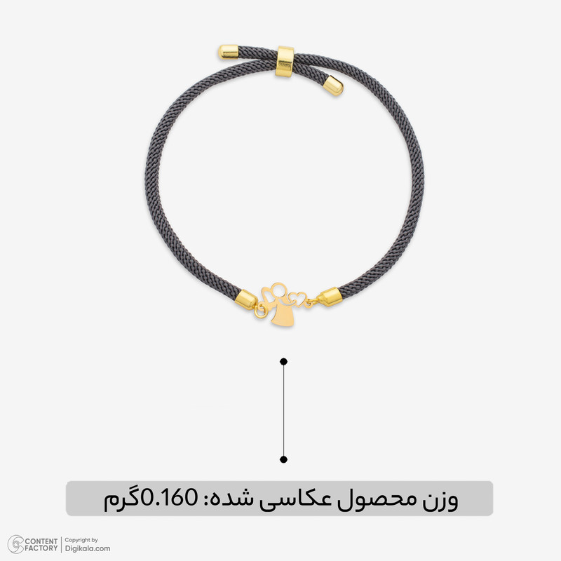 دستبند طلا 18 عیار زنانه با بند بافت زرنیک گلد مدل فرشته کد 1015