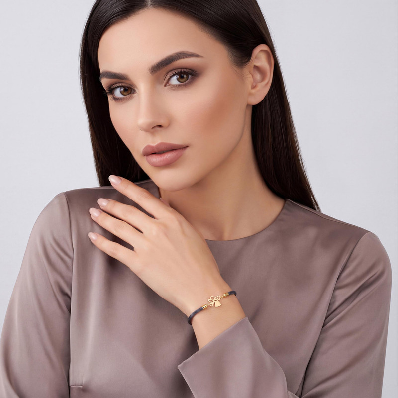 دستبند طلا 18 عیار زنانه با بند بافت زرنیک گلد مدل فرشته کد 1015