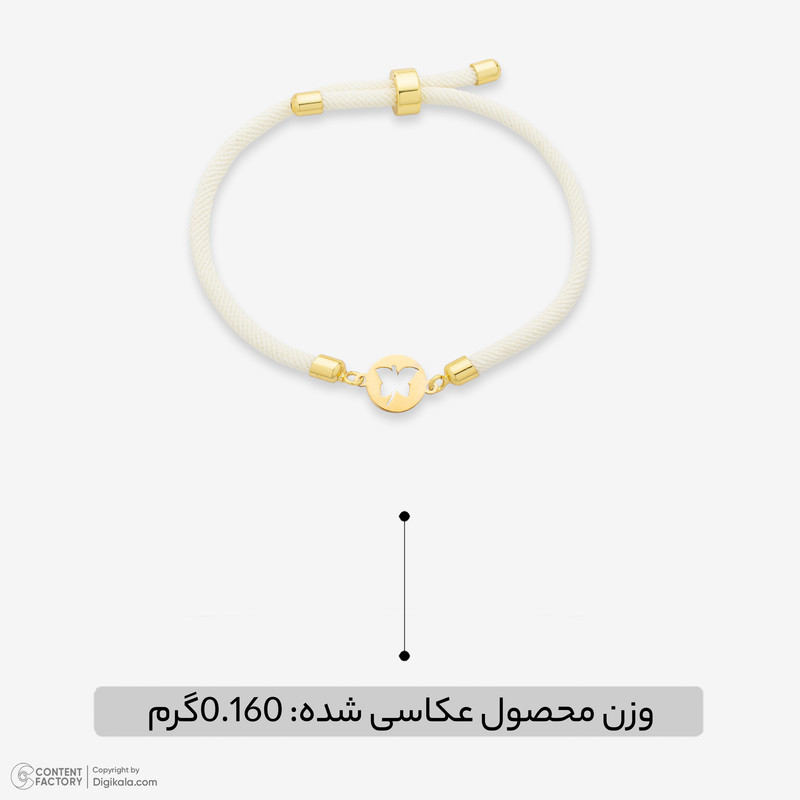 دستبند طلا 18 عیار زنانه با بند بافت زرنیک گلد مدل پروانه کد 1021