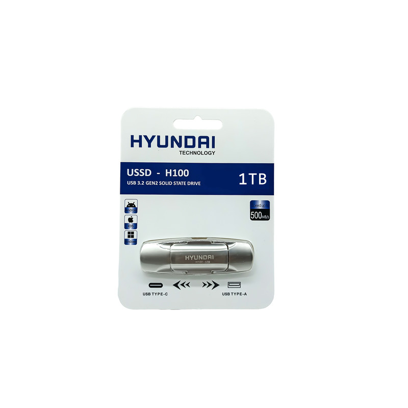 اس اس دی اکسترنال هیوندای مدل H100 ظرفیت 1 ترابایت رابط USB 3.2 Gen2