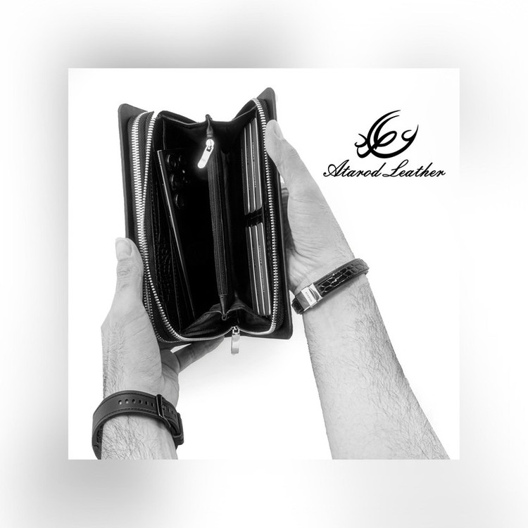کیف پاسپورتی مردانه چرم عطارد مدل چرم طبیعی کد K47
