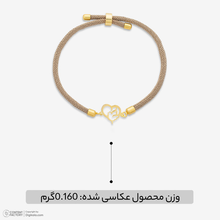 دستبند طلا 18 عیار زنانه با بند بافت زرنیک گلد مدل قلب و پرنده کد 1016