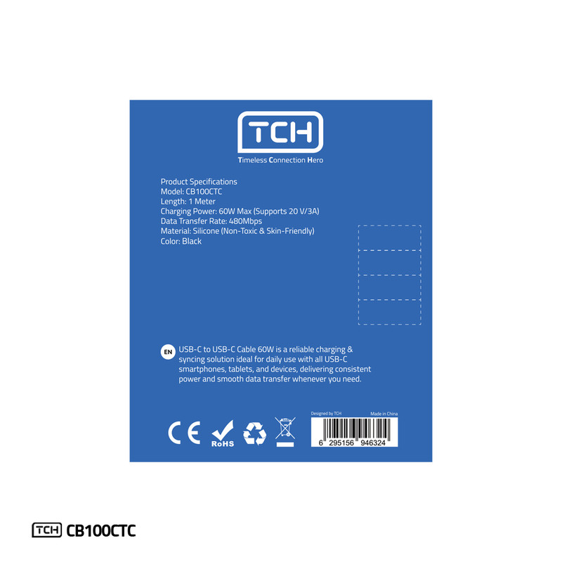 کابل USB-C تی سی اچ مدل CB100CTC طول 1 متر