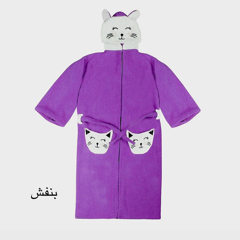 حوله پالتویی کودک و نوزاد هنرمند مدل cat سایز 8070 سانتی متر