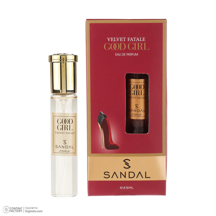 عطر جیبی زنانه صندل مدل Good girl Velvet Fatale با رایحه شیرین حجم 25 میلیلیتر