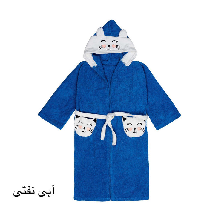 حوله پالتویی کودک هنرمند مدل cat سایز 9080 سانتی متر