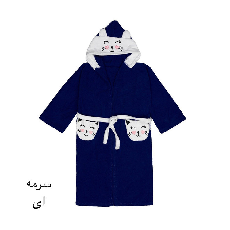 حوله پالتویی کودک هنرمند مدل cat سایز 9080 سانتی متر