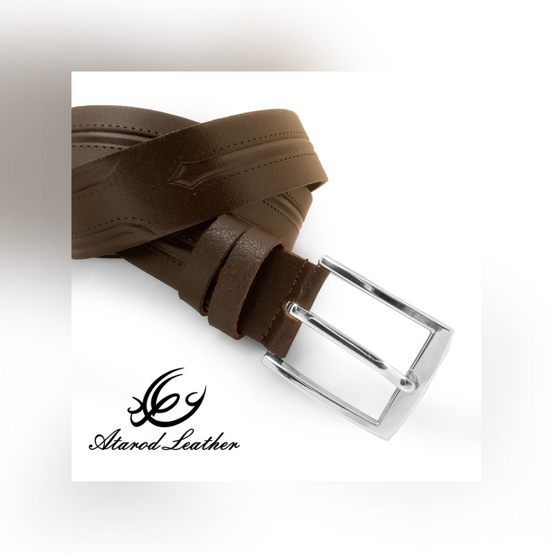 کمربند مردانه چرم عطارد مدل چرم طبیعی گاومیش کد B43