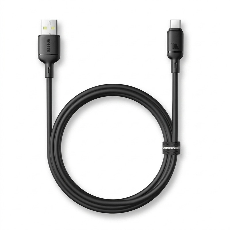 کابل تبدیل USB به USB-C بیسوس مدل Silky Series طول 1 متر