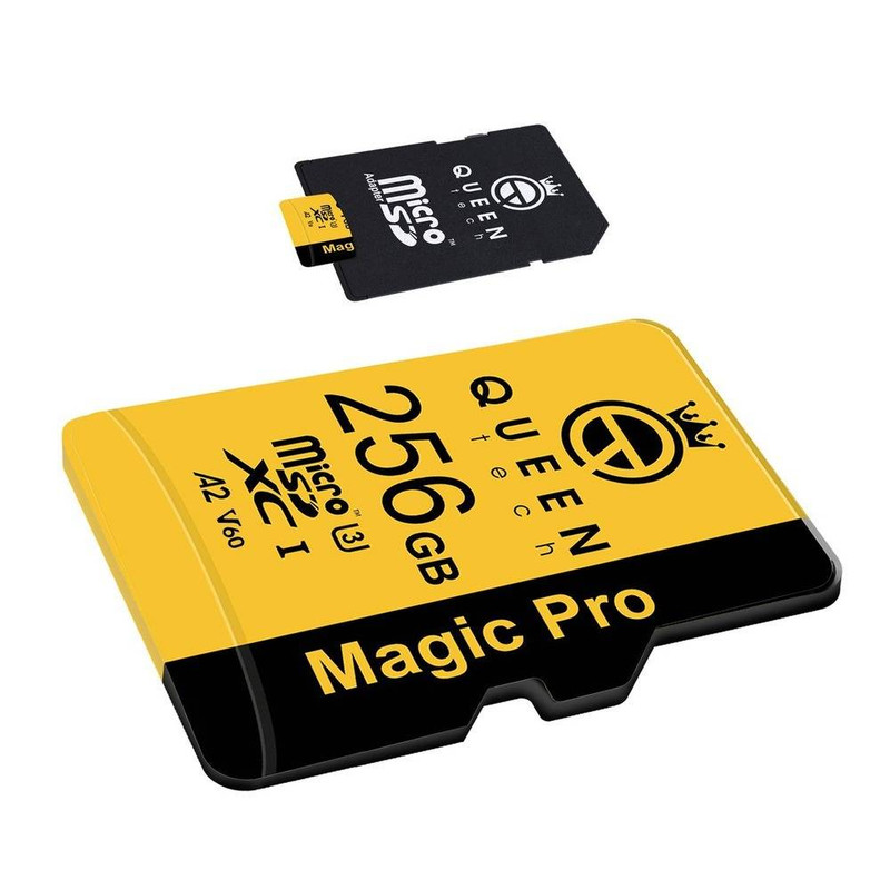 کارت حافظه Micro SD XC کوئین تک مدل A2-V60-633X کلاس 10 استاندارد UHS-l U3 سرعت 95MBps ظرفیت 256 گیگابایت به همراه آد...
