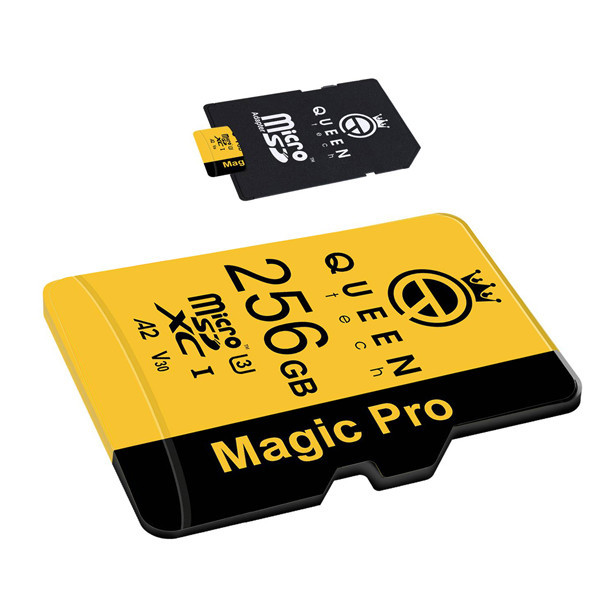 کارت حافظه Micro SD XC کوئین تک مدل A2-V60-633X کلاس 10 استاندارد UHS-l U3 سرعت 95MBps ظرفیت 256 گیگابایت به همراه آد...
