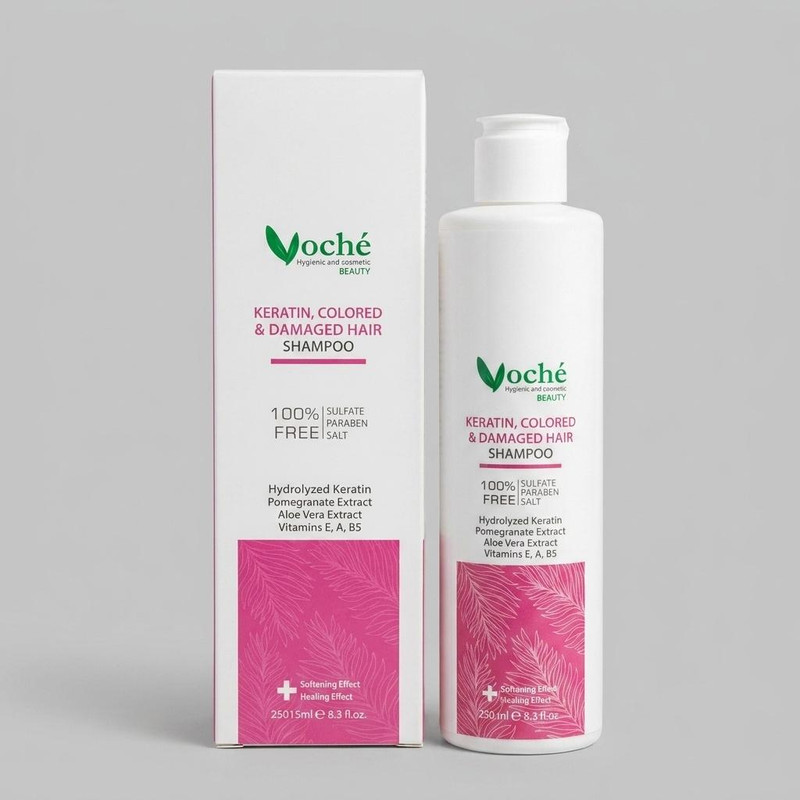 شامپو مو وچه مدل KERATIN حجم 250 میلیلیتر، مناسب موهای آسیب دیده، خشک، رنگ شده و شکننده، آبرسان، آرامشبخش، بازسازیکنن...