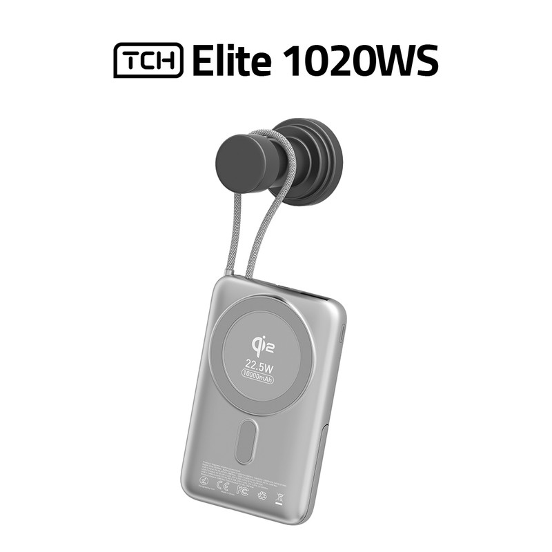 پاوربانک بیسیم 22.5 وات تی سی اچ مدل Elite 1020WS ظرفیت 10000 میلیآمپرساعت