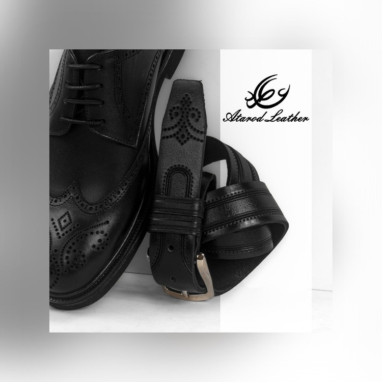کمربند مردانه چرم عطارد مدل چرم طبیعی گاومیش کد B30