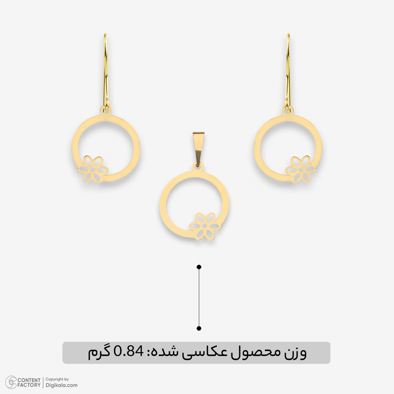نیم ست طلا 18 عیار زنانه مطیع ها مدل 924