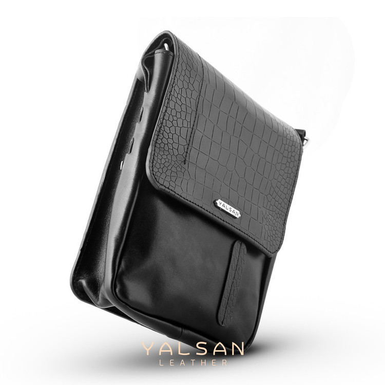 کیف رودوشی مردانه چرم یلسان مدل ماهان کد 010-PRM-01