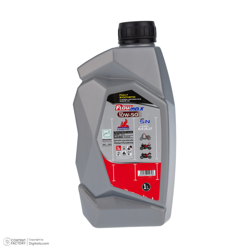 روغن موتور سیکلت تمام سنتتیک فلومکس مدل SN 10W-50 حجم 1 لیتر