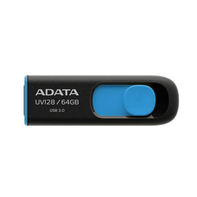 فلش مموری کشویی ایدیتا مدل DashDrive UV128 ظرفیت 64GB، رابط USB 3.0 با سرعت خواندن 90 و نوشتن 40MBs، طراحی ضد خش و ضد...