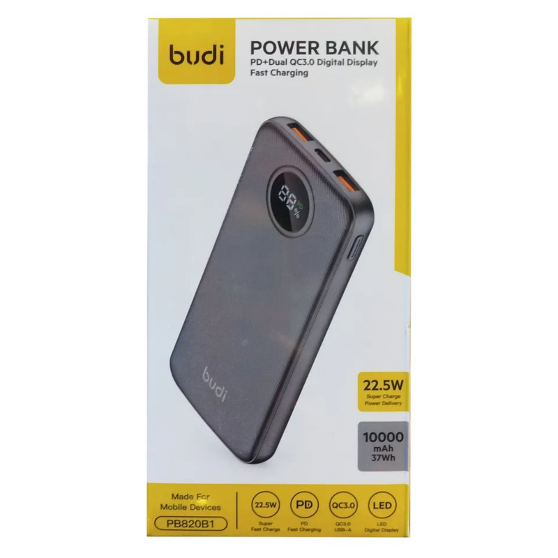 پاوربانک 22.5 وات بودی مدل PB820B1 ظرفیت 10000 میلیآمپرساعت