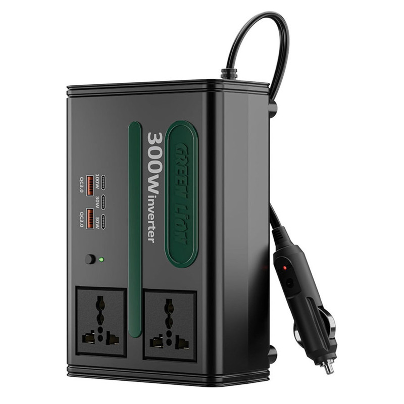 مبدل برق خودرو گرین لاین مدل GC-300 ظرفیت 300 وات