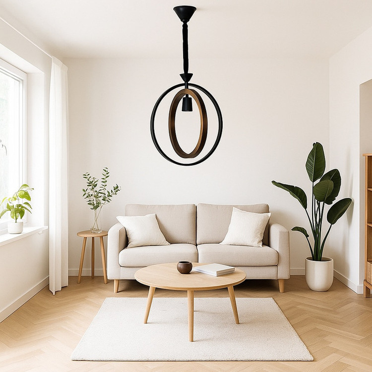 چراغ آویز شاهان تک مدل wood 3